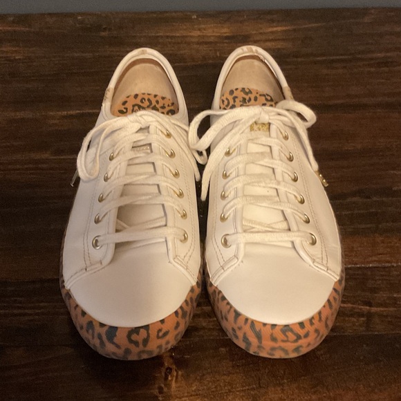 Leather Keds with Leopard Print Sole - Picture 2 of 8